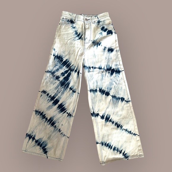 Urban Outfitters Jeans Nwt Uo Bleach Tie Dye Bdg High & Wide Jeans - Picture 1 of 3